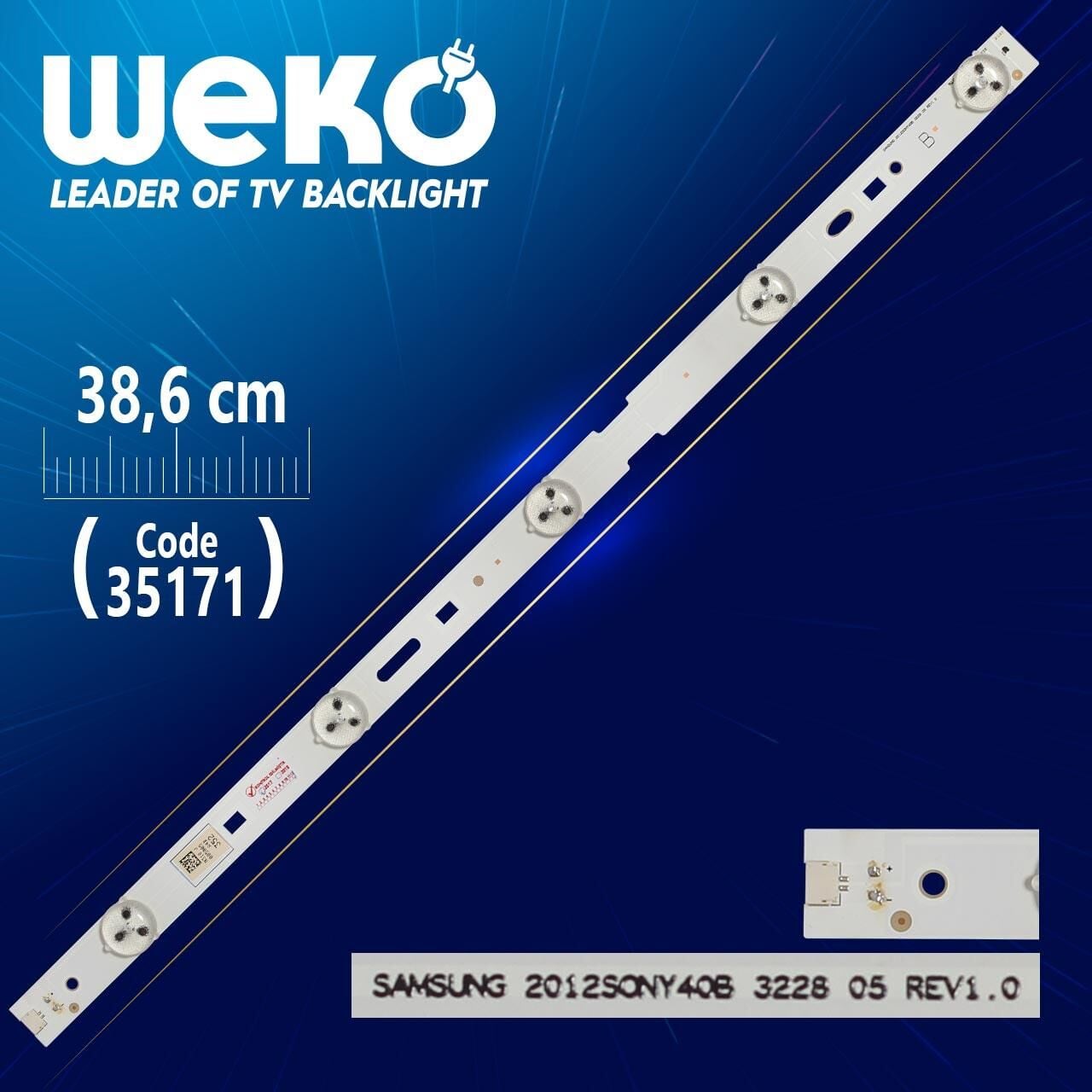 SAMSUNG 2012SONY40B 3228 05 REV1.0 - B TYPE - 38.6 Cm 5 Ledli - WK-262 Led Tv Bar
