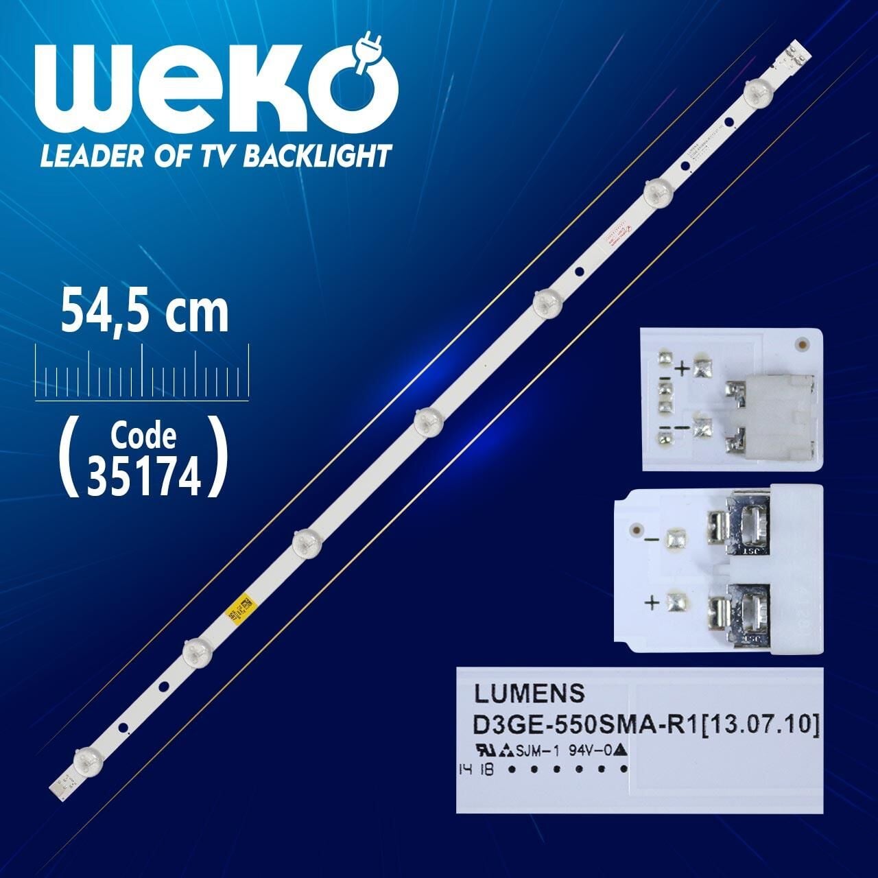 D3GE-550SMA - R1 - SAMSUNG _ 2013SVS55 _ 3228N1 _ B2 _ L07 - 7 LEDLİ 54.5 CM - (WK-482) Tv Led Bar