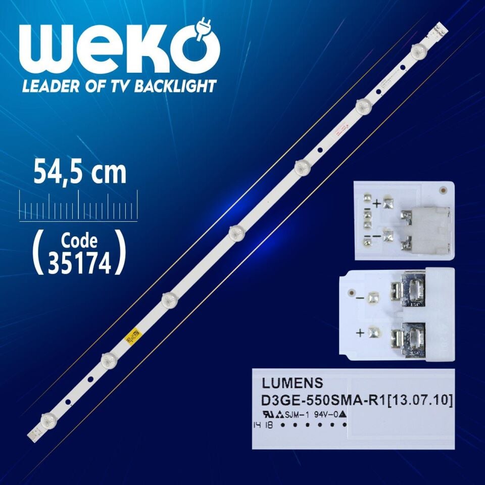 D3GE-550SMA - R1 - SAMSUNG _ 2013SVS55 _ 3228N1 _ B2 _ L07 - 7 LEDLİ 54.5 CM - (WK-482) Tv Led Bar