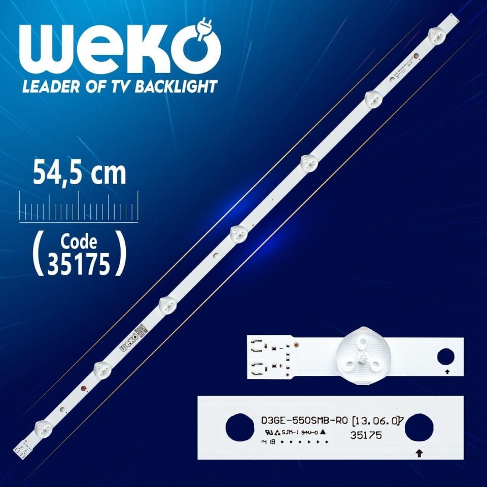 D3GE - 550SMB - R0 - SAMSUNG _ 2013SVS55 _ 3228N1 _ B2 _ R07   54.5 CM 7 LEDLİ - (WK-483) Tv Led Bar
