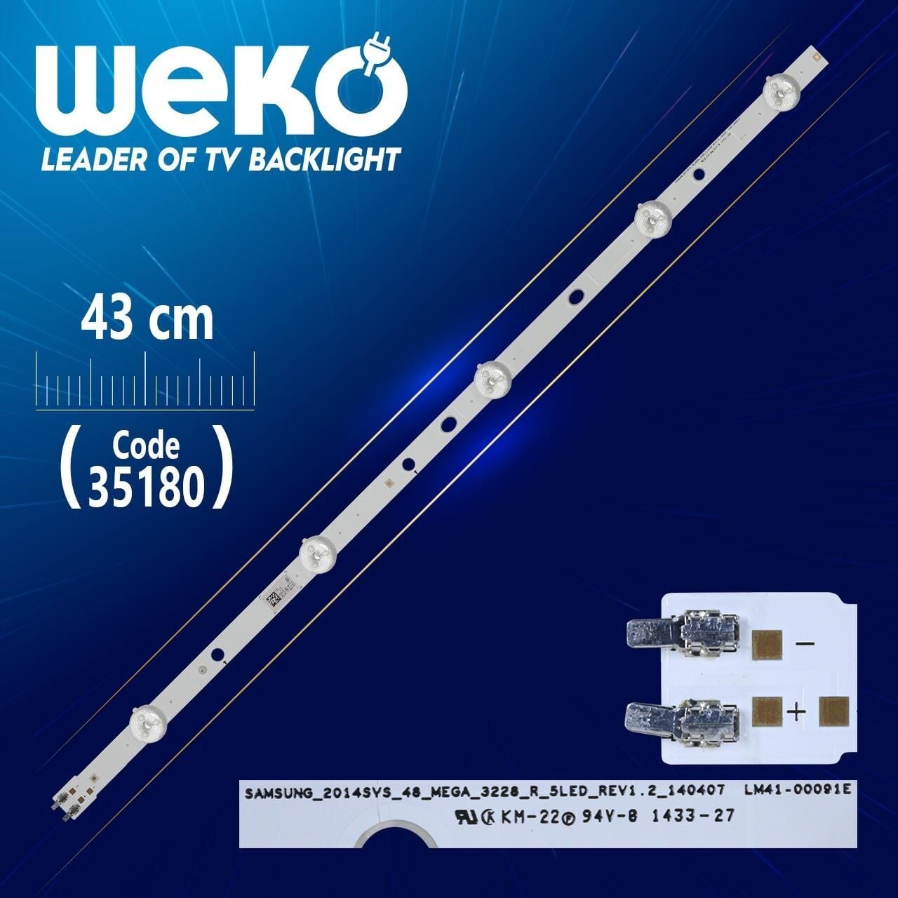 SAMSUNG_2014SVS_48_MEGA_3228_R_5LED_REV1.2 - DMGE-480SMB-R6 - 43 Cm - (WK-485) Tv Led Bar