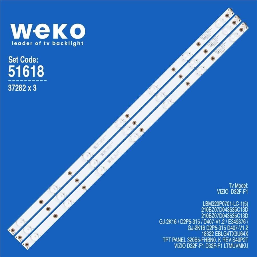 Wkset-6618 37282X3 Gj-2K16 D2P5-315 D407-V1.2 3 Adet Led Bar