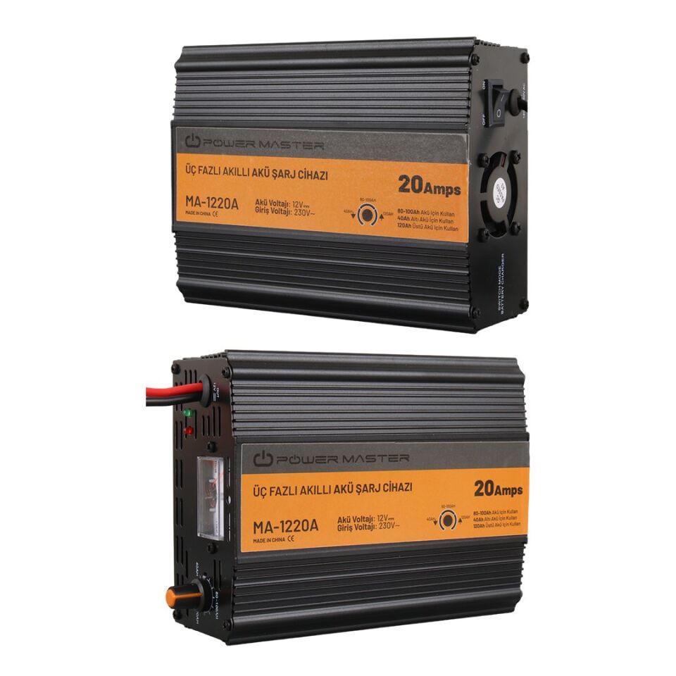 Powermaster Ma-1220A 12 Volt 20 Amper Akıllı Akü Şarj Cihazı