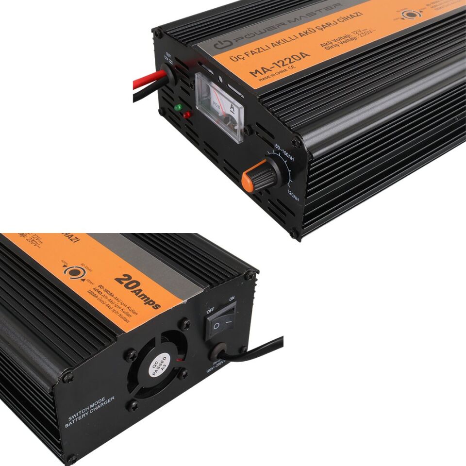 Powermaster Ma-1220A 12 Volt 20 Amper Akıllı Akü Şarj Cihazı