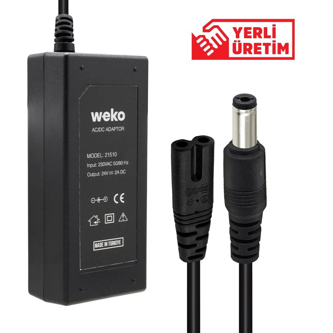 Weko 24 Volt - 2 Amper Plastik Kasa Masaüstü Adaptör