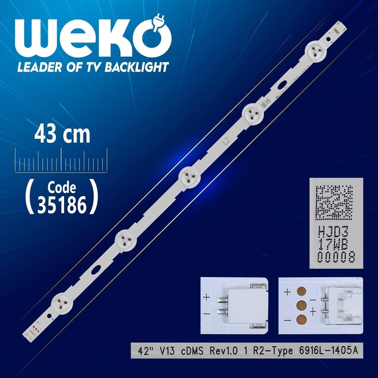 42'' V13 CDMS REV1.0 1 L2-TYPE - 6916L-1404A - 43 Cm 5 Ledli - (WK-489) Tv Led Bar