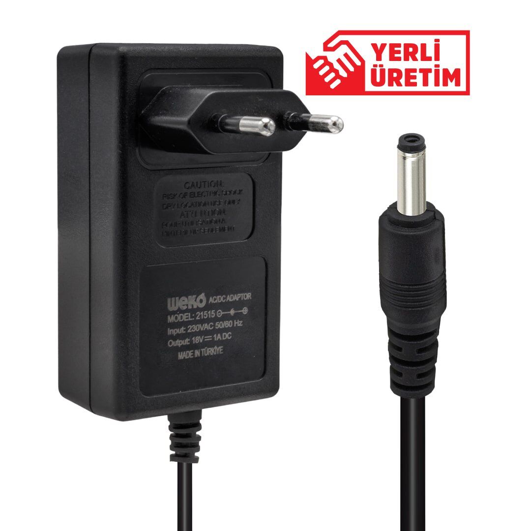 Weko 18 Volt 1 Amper Plastik Kasa Priz Tipi Adaptör