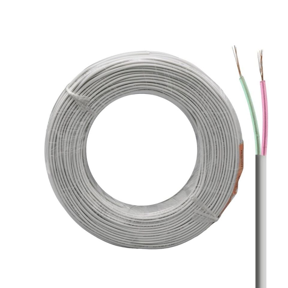 Lan LN-TEL22 2 Li Köken 100 Metre Beyaz Flat Telefon Kablosu