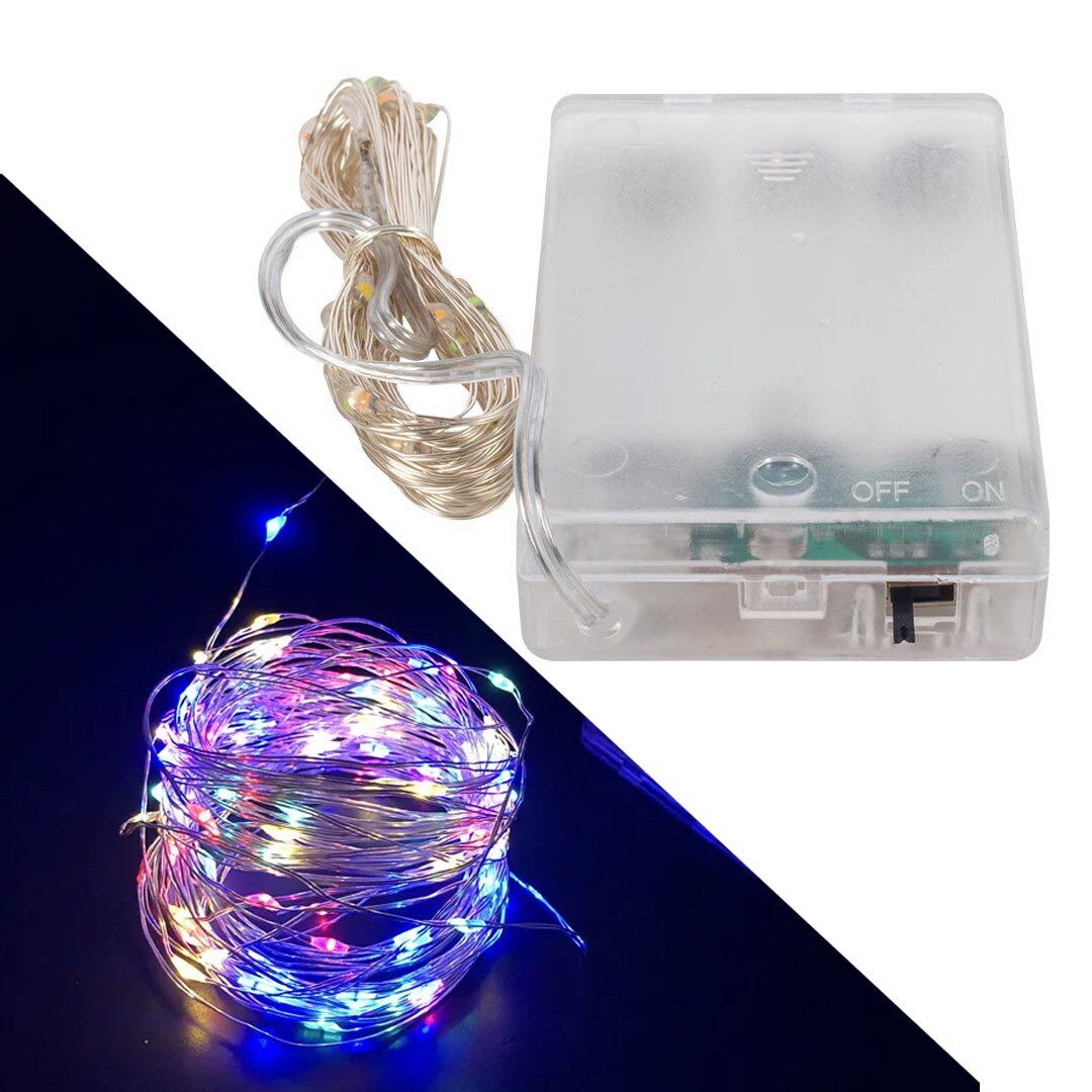 Powermaster Rgb LEdli 10 Metre Kablolu Pilli Bağ Led