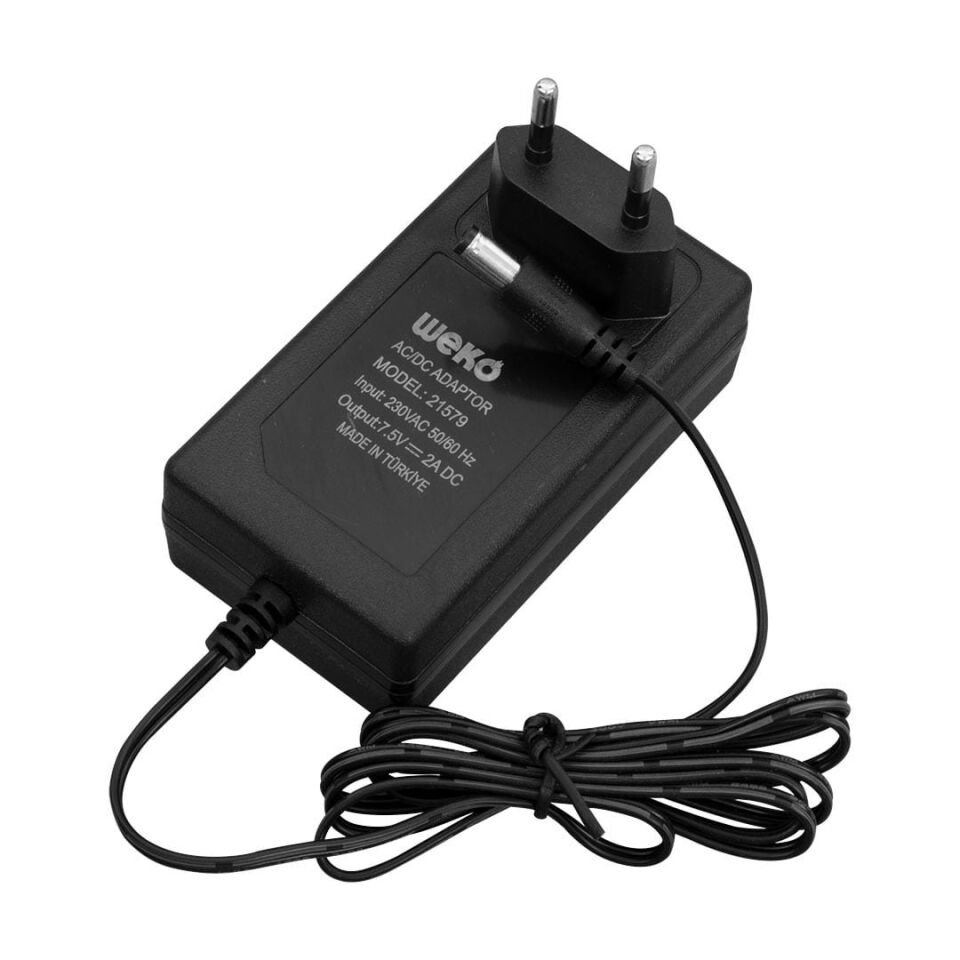 Weko 7.5 Volt - 2 Amper 5.5*2.5 Uçlu Yerli Üretim Priz Tipi Adaptör