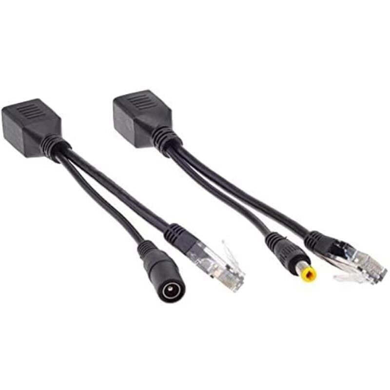 Alfais Al-4252 Pasif Poe Splıtter Dişi Erkek Power Uç Ip Kamera Poe Kablosu Siyah
