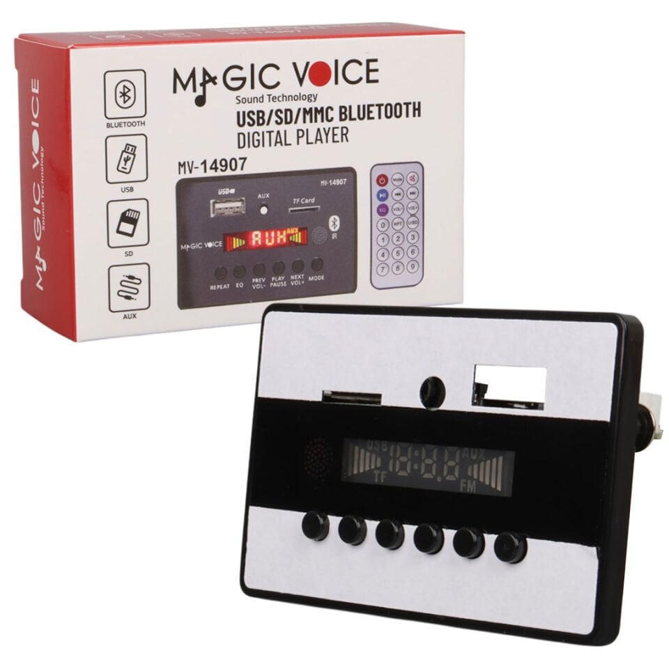 Magicvoice MV-14907 Kumandalı Ekranlı Oto Teyp Çevirici
