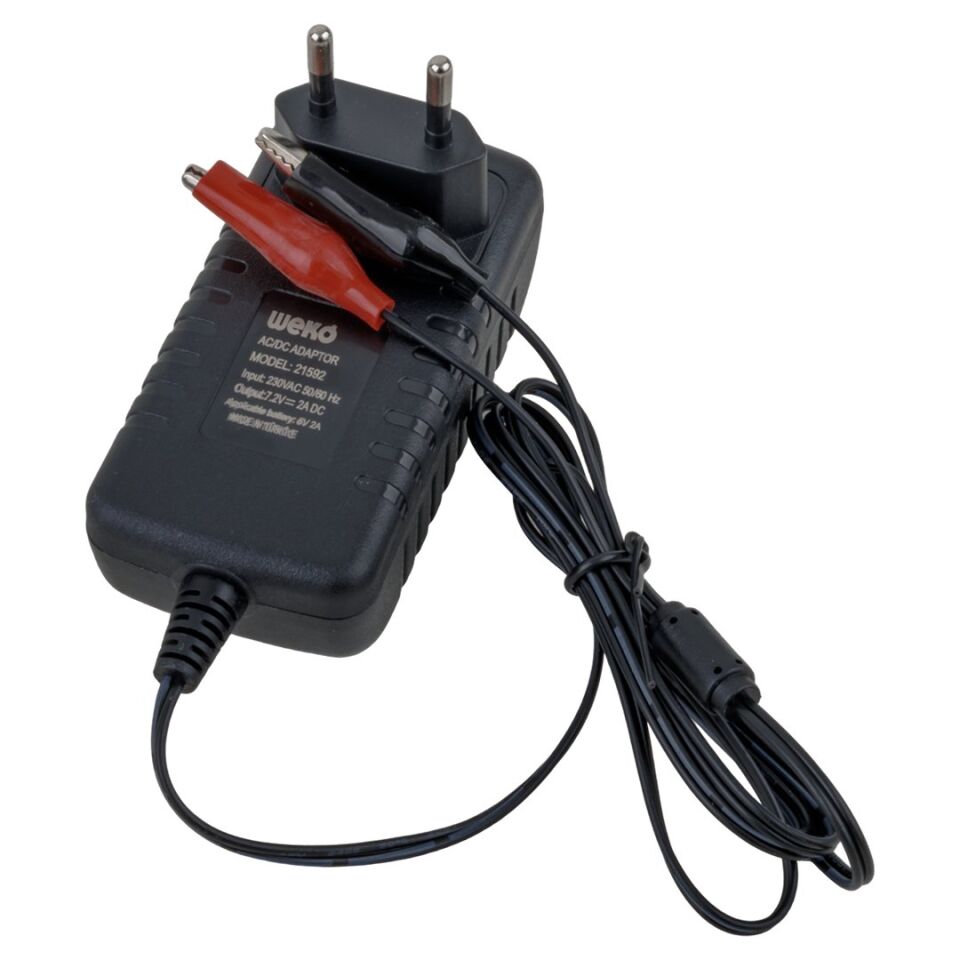 Weko 7.2 Volt 2 Amper Krokodil Uçlu Priz Tip Ledli Yerli Üretim Akü Şarj Cihazı