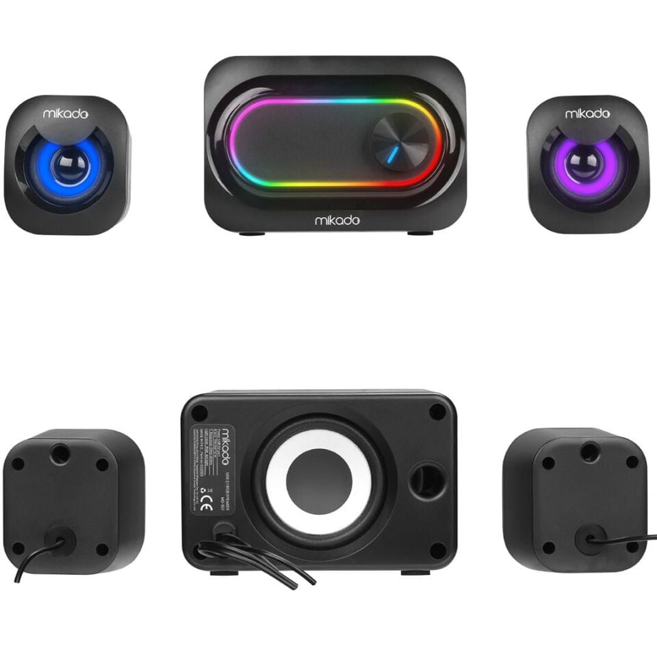 Mikado MD-511 5W+3W×2 USB RGB Ledli 2+1 Gaming Speaker