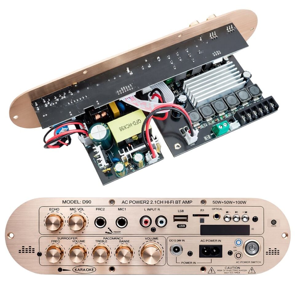 Magicvoice D90 2.1 Kanal 200W Profesyonel Amfi Kartı