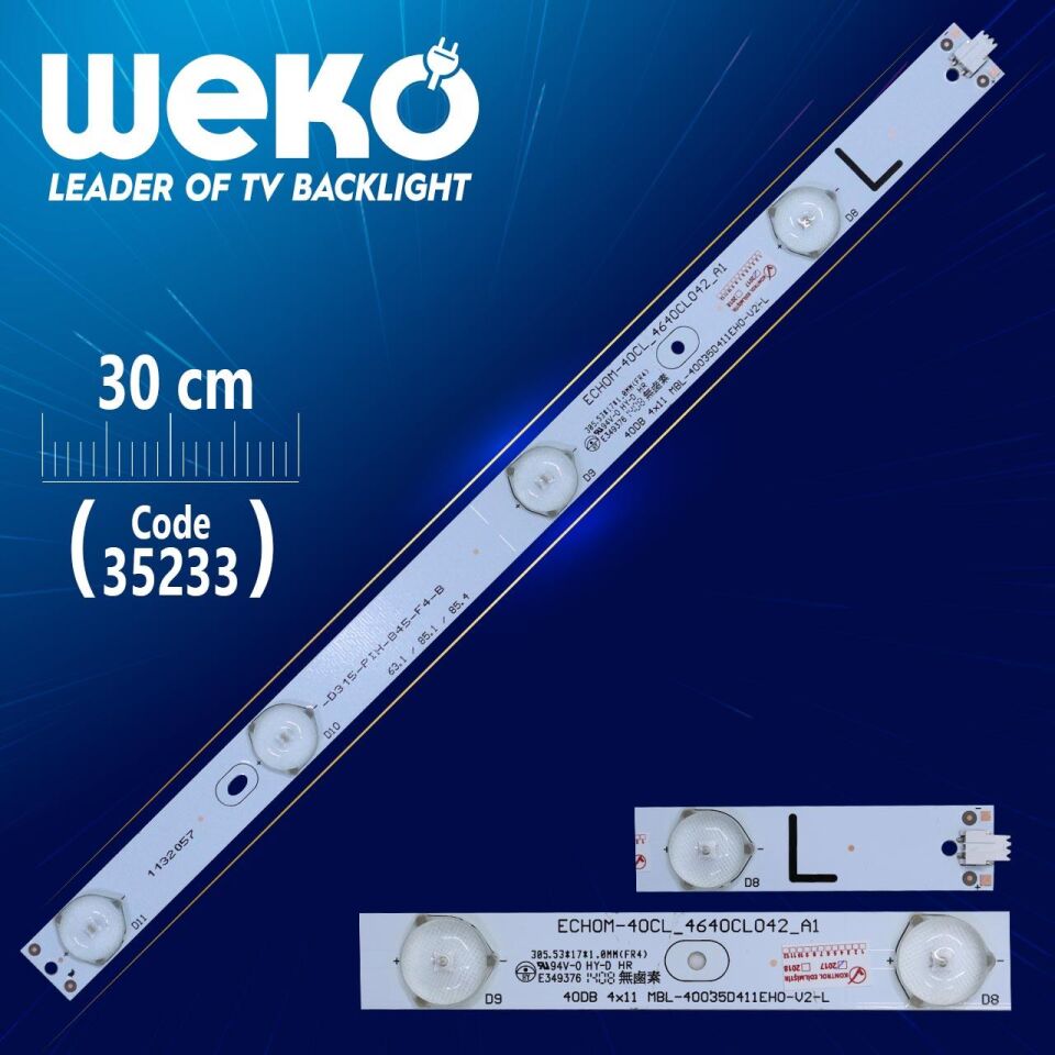 40DB 4X11 MBL-40035D411EH0-V2-L - ECHOM-40CL_4640CL042_A1 - L TYPE - 30 Cm 4 Ledli - WK-900 Led Tv Bar