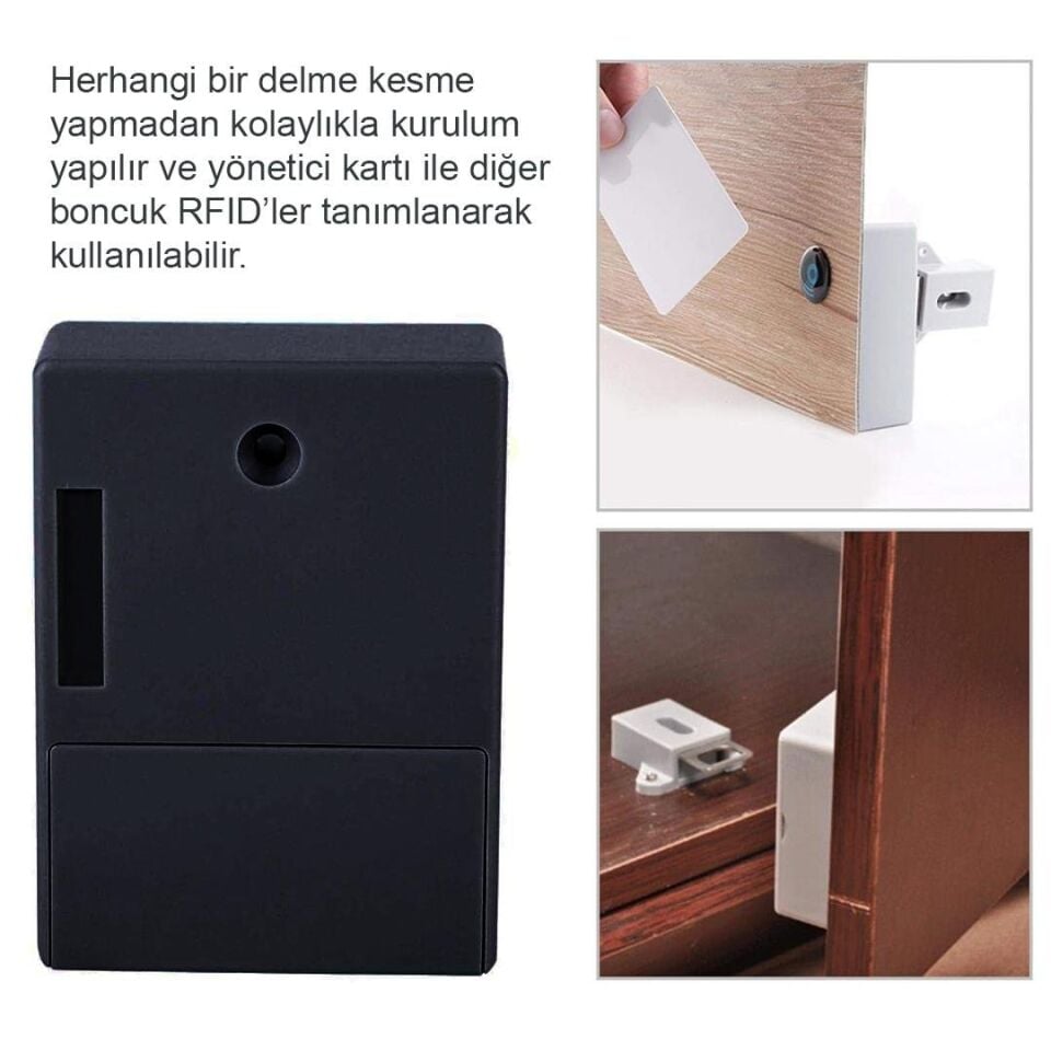 Powermaster Gizli Çekmece Dolap RFID Kapı Güvenlik Kilidi