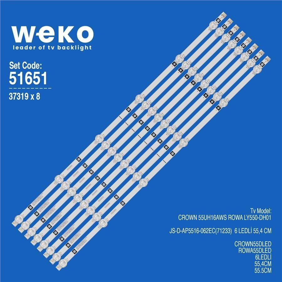 Wkset-6651 37319X8 Js-D-Ap5516-062Ec(71233) 8 Adet Led Bar (3V)
