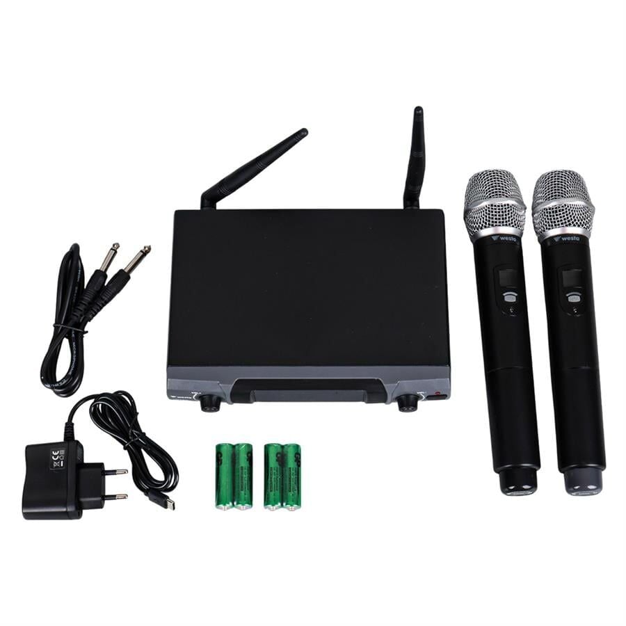 Westa WM-202H 1 Alıcı + 2 El Kablosuz Uhf Mikrofon Seti