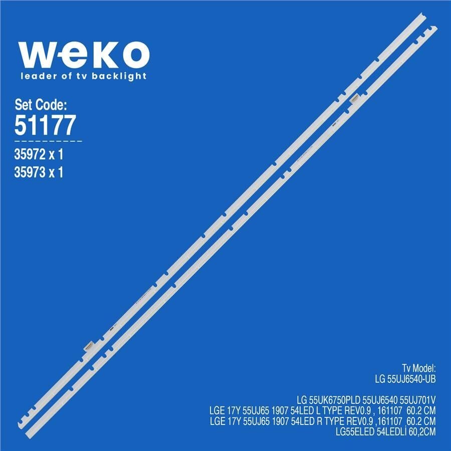 Wkset-6177 35972X1 35973X1 Lge 17Y 55Uj65 1907 54Led L/R 2 Adet Led Bar (54Led)