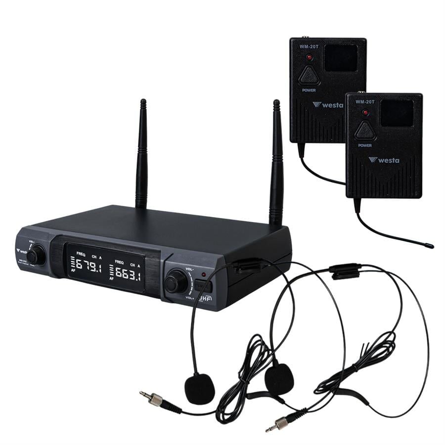 Westa WM-202T 1 Alıcı + 2 Yaka Kablosuz Uhf Mikrofon Seti