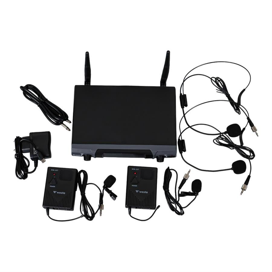 Westa WM-202T 1 Alıcı + 2 Yaka Kablosuz Uhf Mikrofon Seti