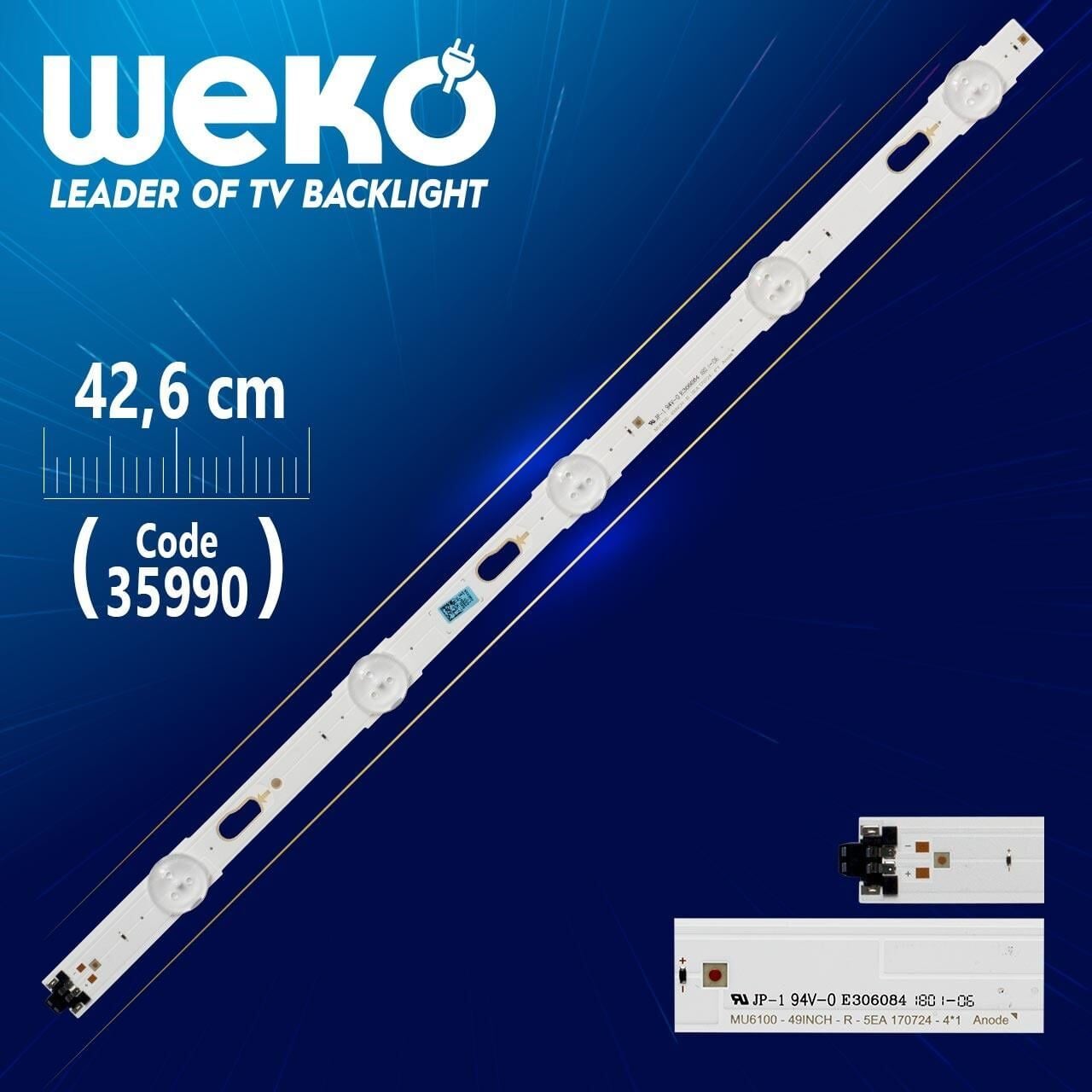 MU6100 49İNCH-R-5EA 170724-4*1 ANODE 5 Ledli 42.6 Cm Tv Led Bar