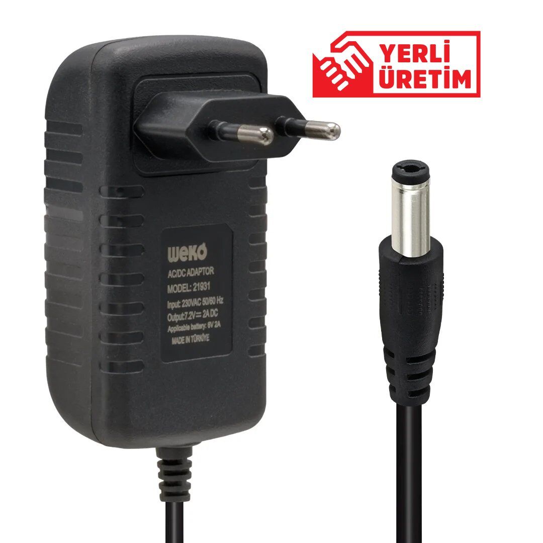 Weko 7.2 Volt - 2 Amper Ledli Yerli Üretim Akü Şarj Cihazı