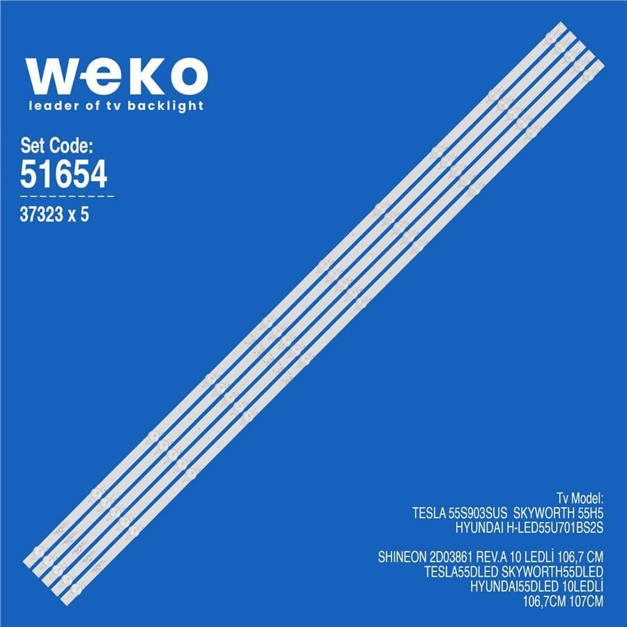 Wkset-6654 37323X5 Shıneon 2D03861 Rev.A 5 Adet Led Bar