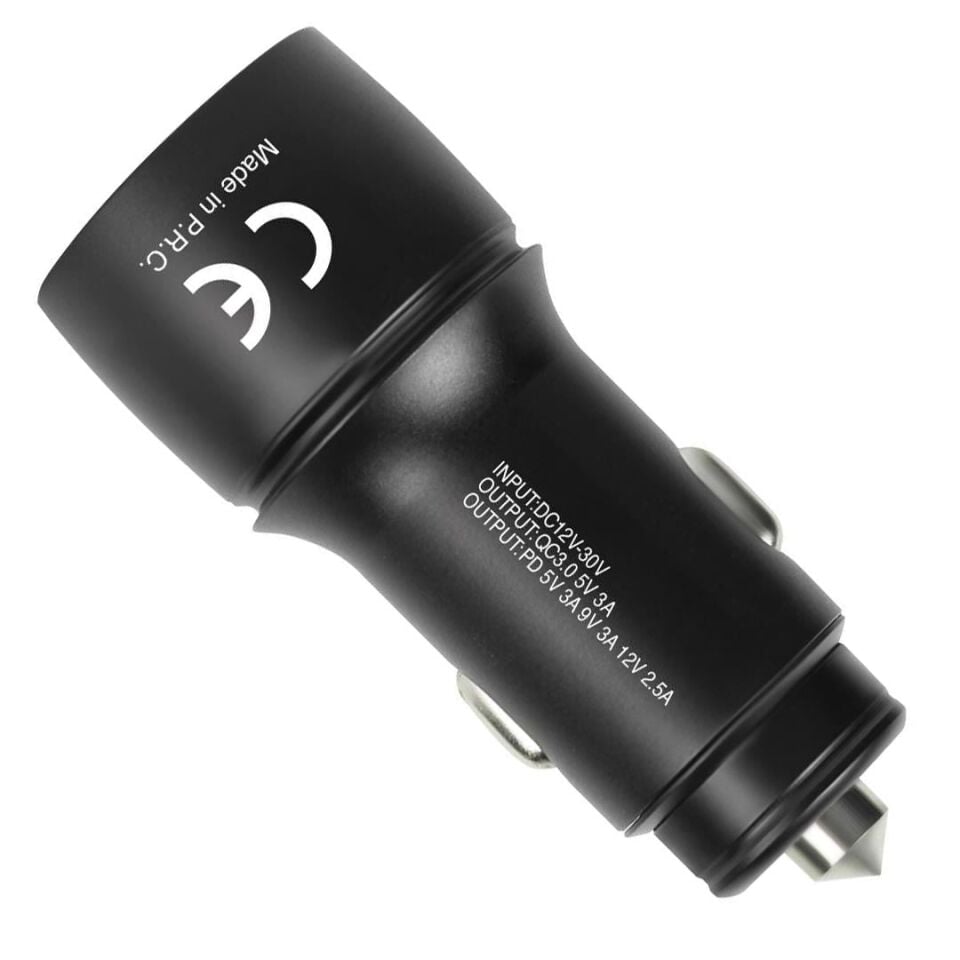 Powerway CC34 30W PD + QC 3.0 Çift Çıkışlı Metal Araç Çakmaklık