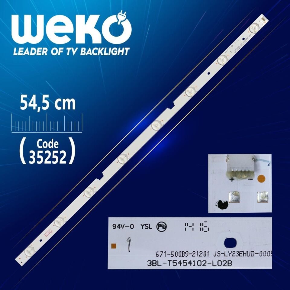 3BL - T5454102 - L02B - 671-500B9 - 21201 JS-LY23EHUD-0005 - 54.5 Cm 8 Ledli - (WK-909) Tv Led Bar