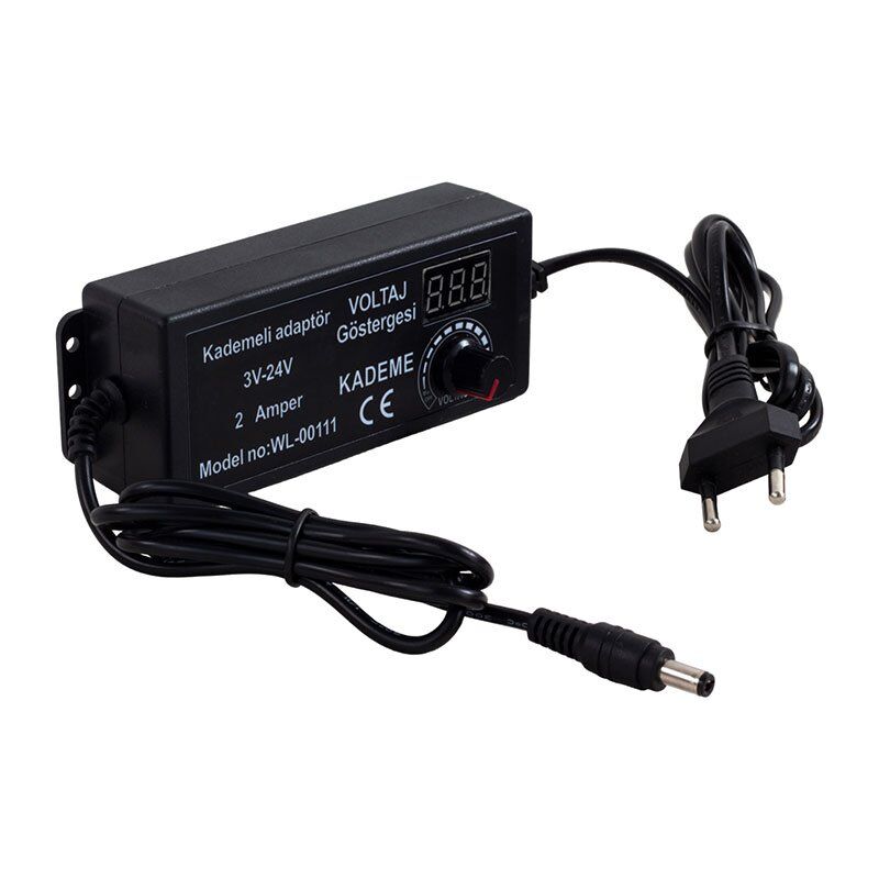 Winlight WL-00111 3 Volt - 24 Volt 2 Amper 5.5x2.5mm Uçlu Dıgıtal Ekranlı Ayarlı Kademeli Adaptör