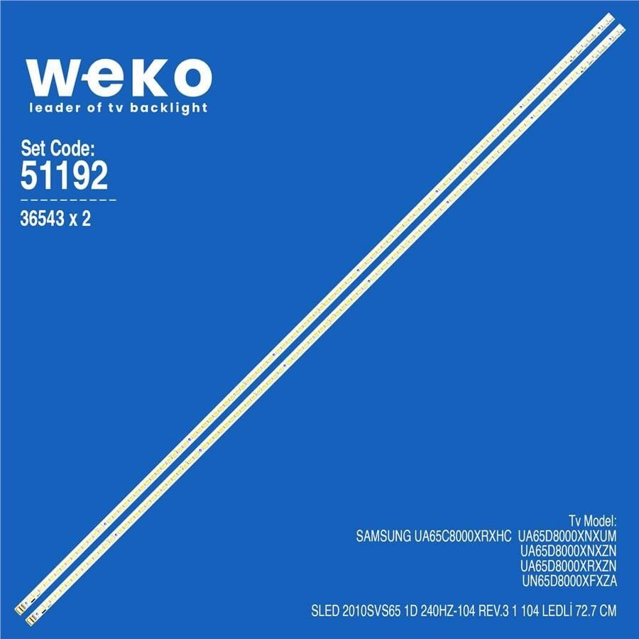 Wkset-6192 36543X2 Sled 2010Svs65 1D 240Hz-104 Rev.3 1 2 Adet Led Bar (104Led)