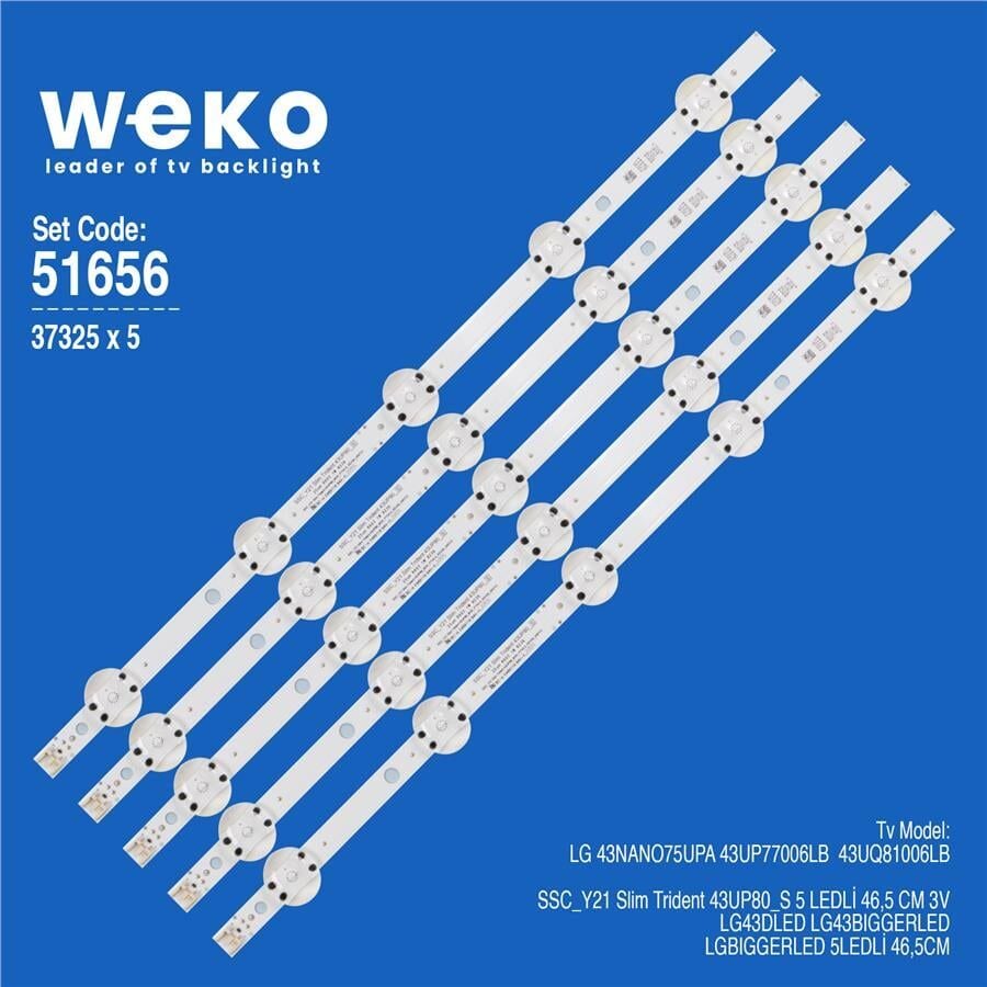 Wkset-6656 37325X5 Ssc_Y21 Slim Trident 43Up80_S 5 Adet Led Bar
