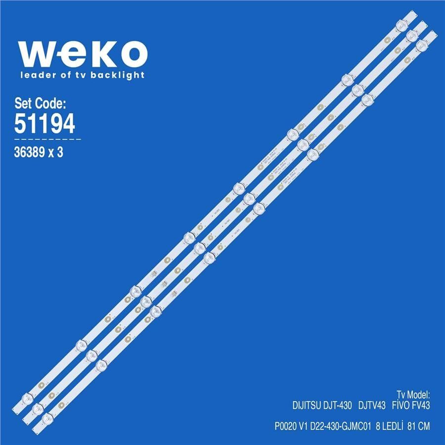 Wkset-6194 36389X3 P0020 V1 D22-430-Gjmc01 3 Adet Led Bar