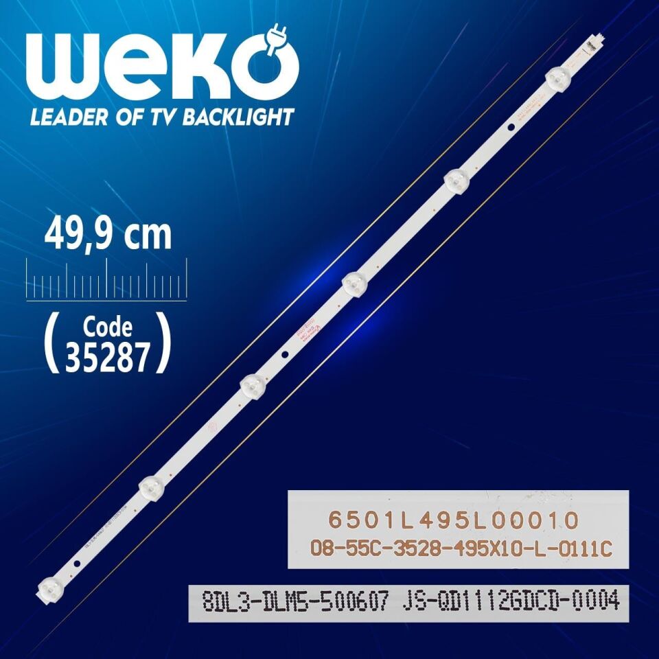 6501L495L00010 - 08-55C-3528-495X10-L-0111C - 49.9 Cm 6 Ledli   (WK-919) Tv Led Bar