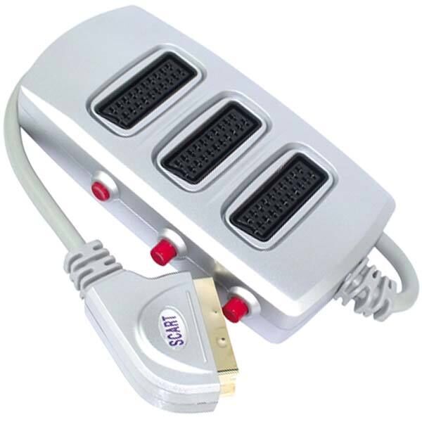 Elektromer Silver Butonlu 3'lü Scart Dağıtıcı
