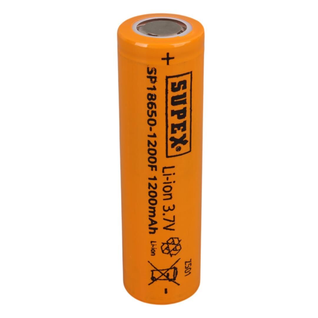 Supex 1865-1200F 3.7 Volt Li-İon 1200 Mah Düz Kafa (Başlıksız) Şarjlı Pil