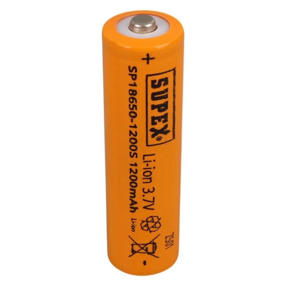 Supex 1865-1200S 3.7 Volt Li-İon 1200 Mah Başlıklı Şarjlı Pil