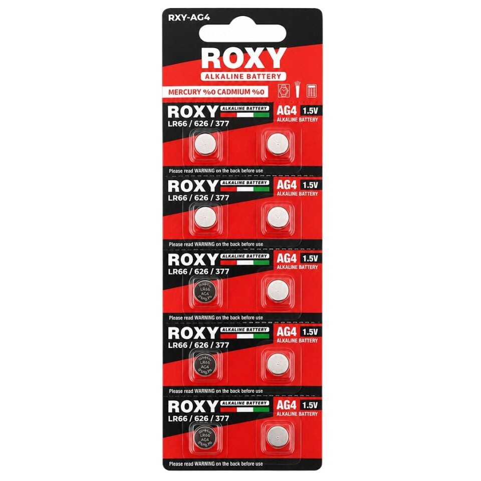 Roxy AG4 LR66 626 377 1.5V Alkalin Düğme Saat Pili