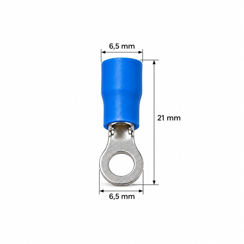 Powermaster PM-39060 1,5-2,5Mm2 Kesit 20X6,5X6,5Mm Soket Mavi İzoleli Kablo Pabucu