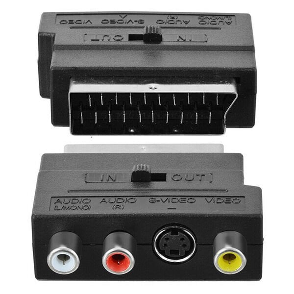 Elektromer Switch'li Scart Adaptör (İn-Out)