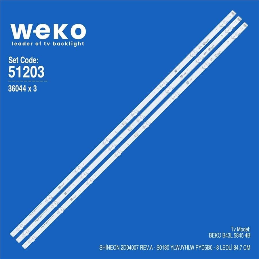 Wkset-6203 36044X3 Shineon 2D04007 Rev.A - S0180 Ylwjyhlw Pyd5b0 3 Adet Led Bar
