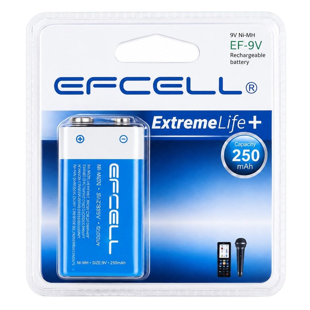 Efcell EF-9V 250Mah 9 Volt Ni-MH Şarj Edilebilir Pil
