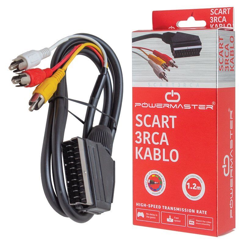 Powermaster 1.2 Metre Scart 3Rca Standart Kablo