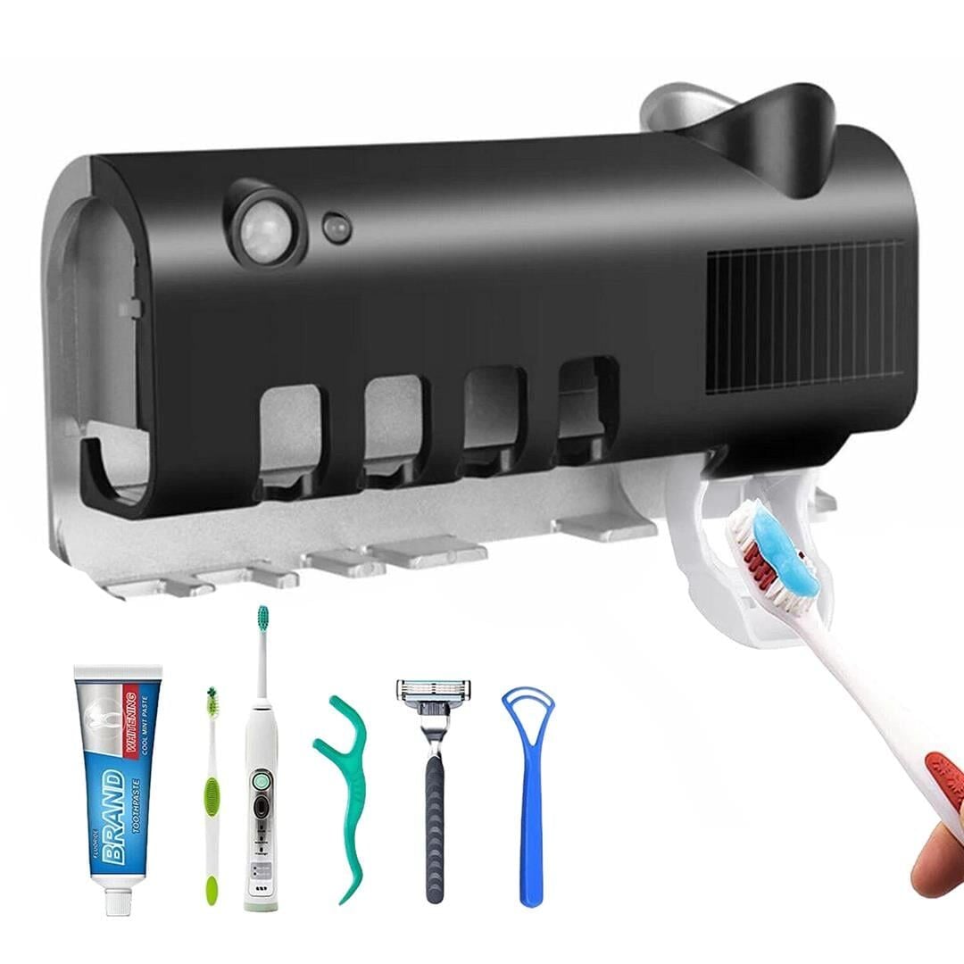 Sunup Otomatik Diş Macunu Sıkıcı UV Sterilizasyonlu Çoklu Fırça Tutucu