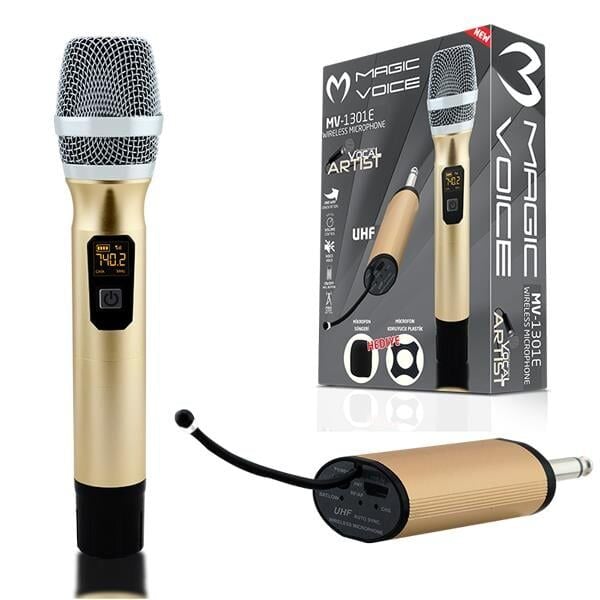 Magicvoice MV-1301E UHF Ekranlı Kablosuz El Telsiz Mikrofonu