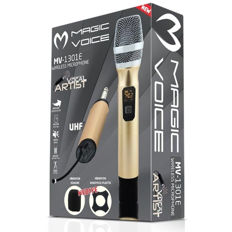Magicvoice MV-1301E UHF Ekranlı Kablosuz El Telsiz Mikrofonu