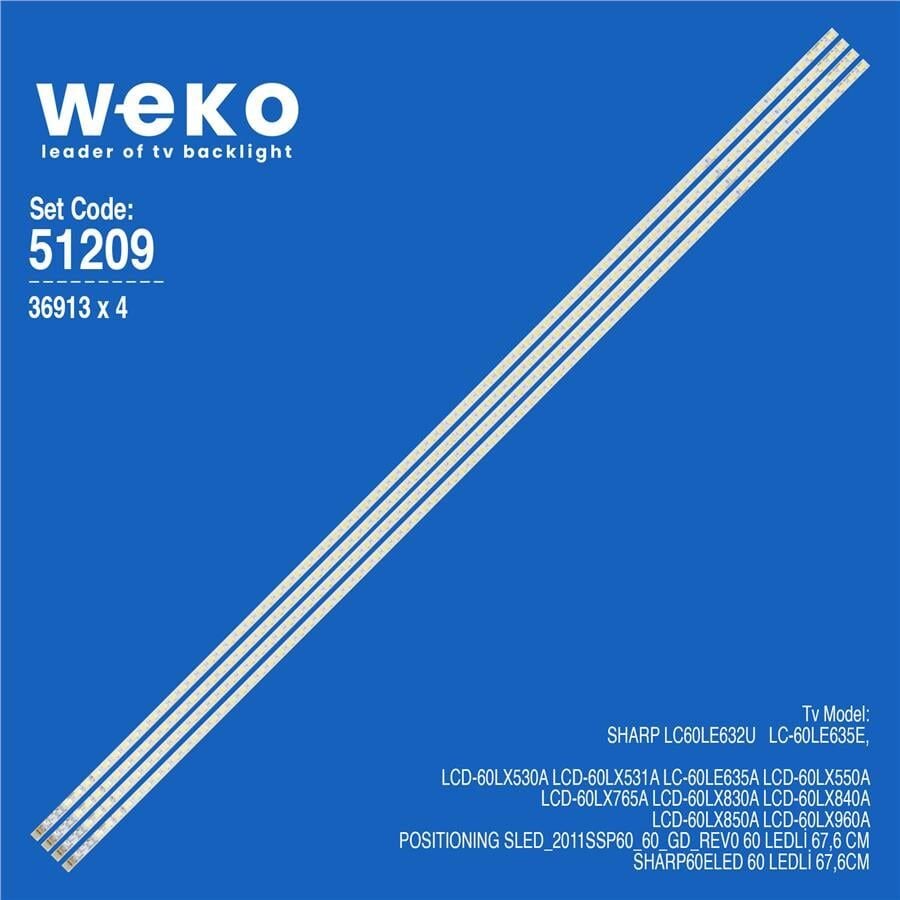 Wkset-6209 36913X4 Posıtıonıng Sled_2011Ssp60_60_Gd_Rev0 4 Adet Led Bar (60Led)