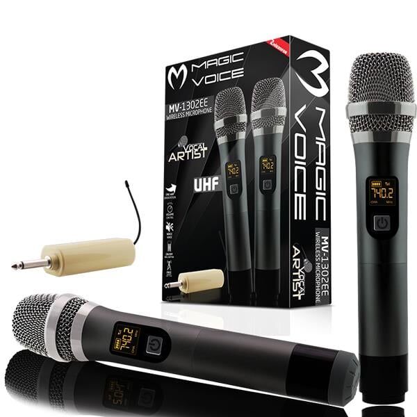 Magicvoice MV-1302EE 2'li Portatif Kablosuz El Mikrofonu
